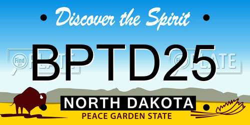 BPTD25 North Dakota License Plate