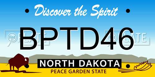 BPTD46 North Dakota License Plate