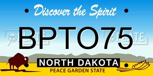 BPTO75 North Dakota License Plate