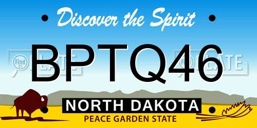 BPTQ46 North Dakota License Plate