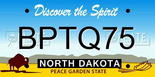 BPTQ75 North Dakota License Plate