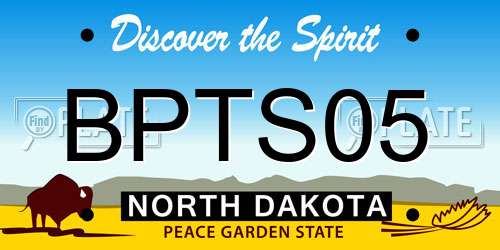 BPTS05 North Dakota License Plate