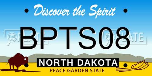 BPTS08 North Dakota License Plate