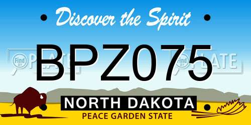 BPZ075 North Dakota License Plate