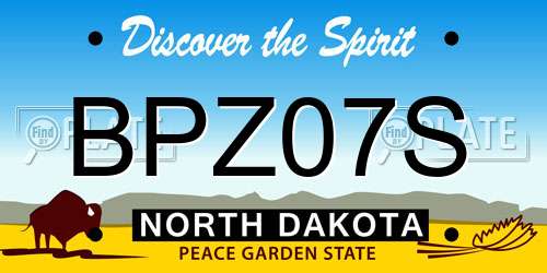 BPZ07S North Dakota License Plate