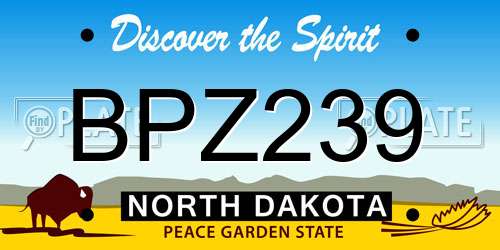 BPZ239 North Dakota License Plate