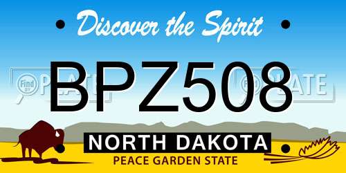 BPZ508 North Dakota License Plate