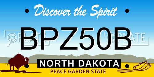 BPZ50B North Dakota License Plate