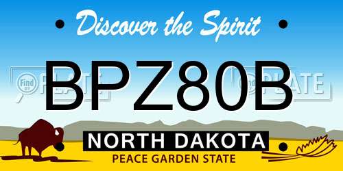 BPZ80B North Dakota License Plate