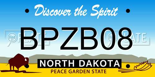 BPZB08 North Dakota License Plate