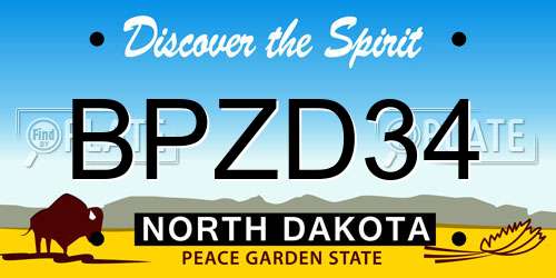 BPZD34 North Dakota License Plate