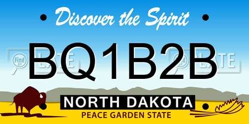 BQ1B2B North Dakota License Plate