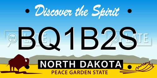 BQ1B2S North Dakota License Plate