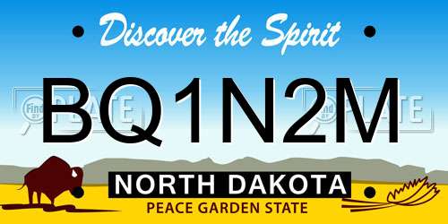 BQ1N2M North Dakota License Plate