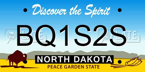 BQ1S2S North Dakota License Plate