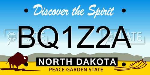 BQ1Z2A North Dakota License Plate