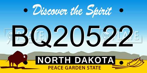 BQ20522 North Dakota License Plate