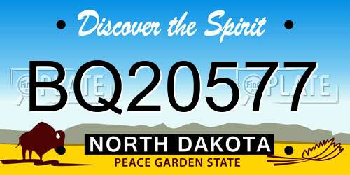 BQ20577 North Dakota License Plate