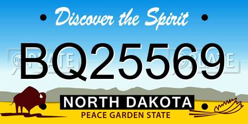 BQ25569 North Dakota License Plate