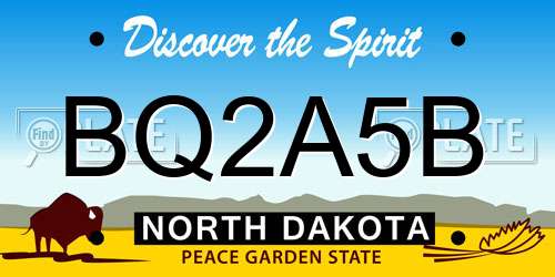 BQ2A5B North Dakota License Plate