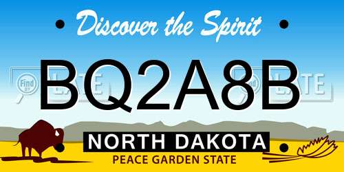 BQ2A8B North Dakota License Plate