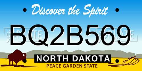 BQ2B569 North Dakota License Plate