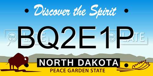 BQ2E1P North Dakota License Plate