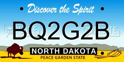 BQ2G2B North Dakota License Plate