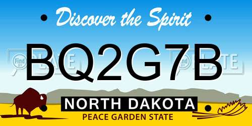 BQ2G7B North Dakota License Plate