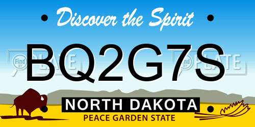 BQ2G7S North Dakota License Plate