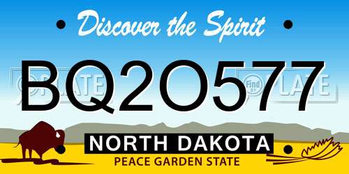 BQ2O577 North Dakota License Plate