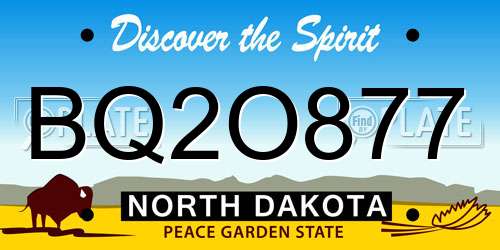 BQ2O877 North Dakota License Plate