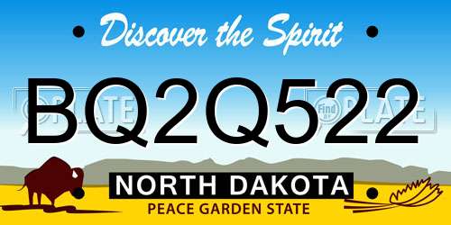 BQ2Q522 North Dakota License Plate