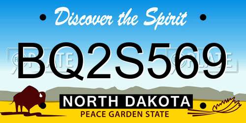 BQ2S569 North Dakota License Plate
