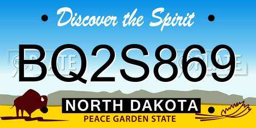 BQ2S869 North Dakota License Plate