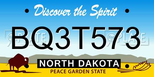 BQ3T573 North Dakota License Plate