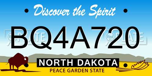 BQ4A720 North Dakota License Plate