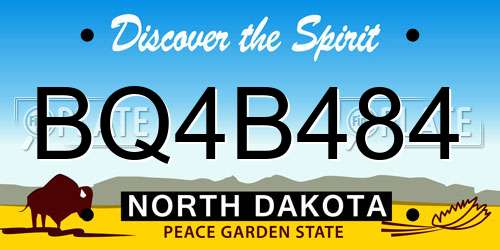BQ4B484 North Dakota License Plate