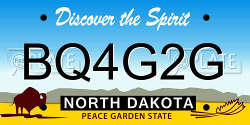 BQ4G2G North Dakota License Plate