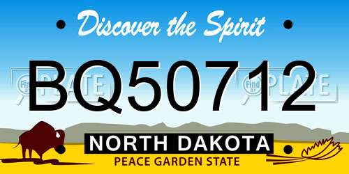 BQ50712 North Dakota License Plate