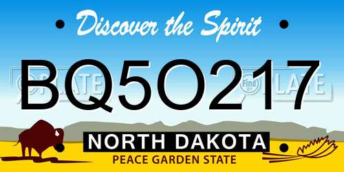 BQ5O217 North Dakota License Plate