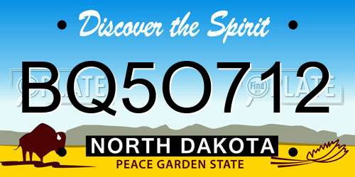 BQ5O712 North Dakota License Plate