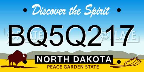 BQ5Q217 North Dakota License Plate