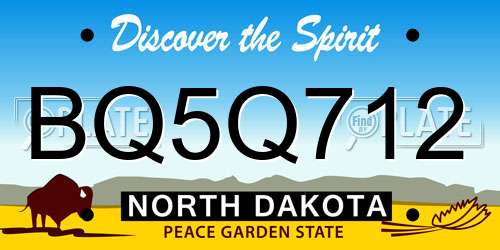 BQ5Q712 North Dakota License Plate