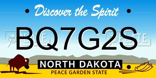 BQ7G2S North Dakota License Plate
