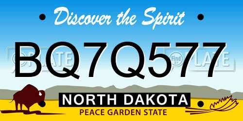 BQ7Q577 North Dakota License Plate