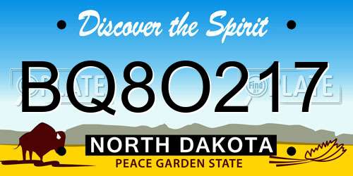 BQ8O217 North Dakota License Plate