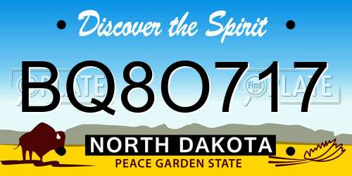 BQ8O717 North Dakota License Plate