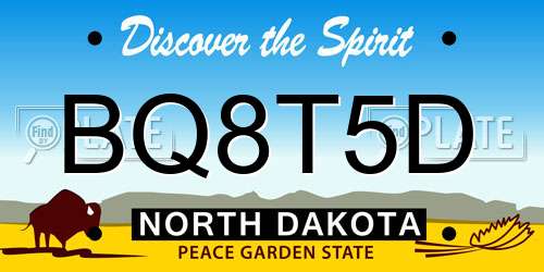 BQ8T5D North Dakota License Plate