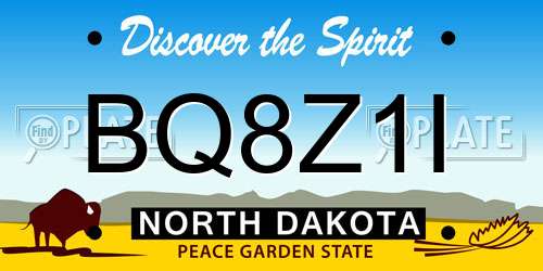 BQ8Z1I North Dakota License Plate